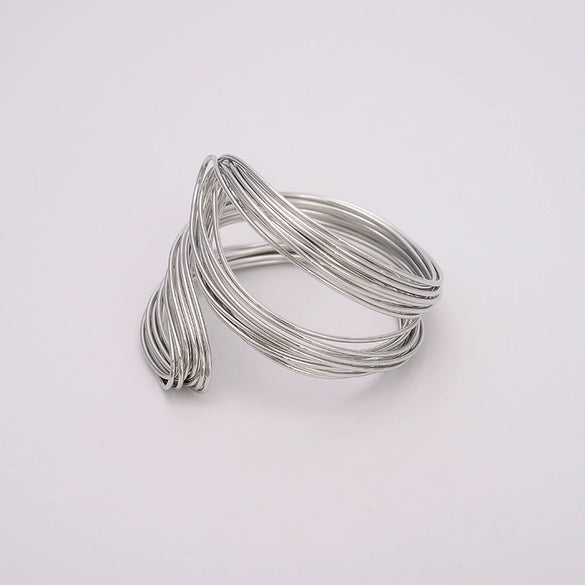 Wholesale Copper Geometric Opening Bracelet For Women 18K Gold Plated
