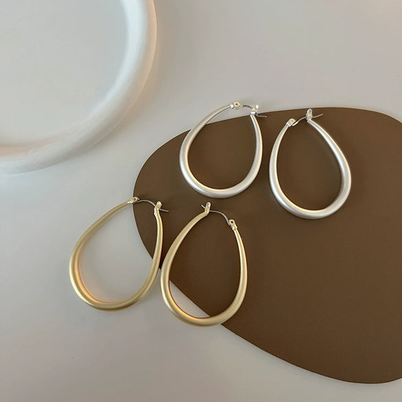 Wholesale Copper Geometric Oval Gold Plated Earrings For Women