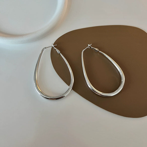 Wholesale Copper Geometric Oval Gold Plated Earrings For Women