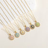 Wholesale Copper Geometric Oval Pendant Necklace With Mixed Gem Inlay And Ochain For Women