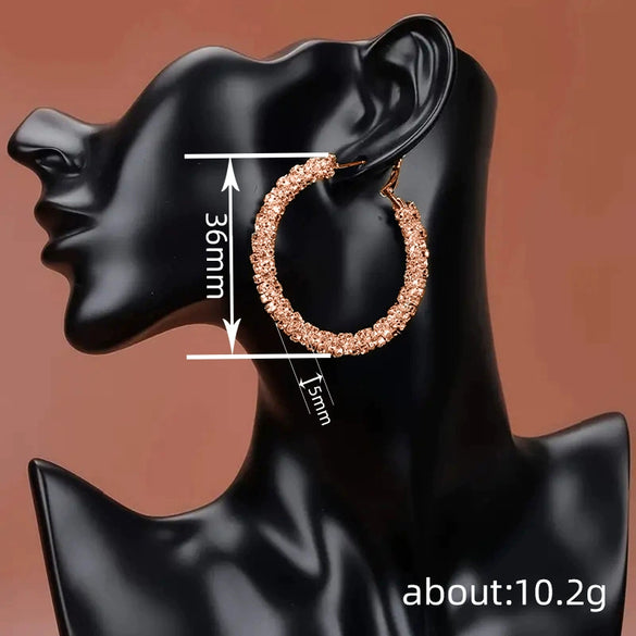 Wholesale Copper Geometric Particle Hoop Earrings For Women Electroplated Chic Style Jewelry