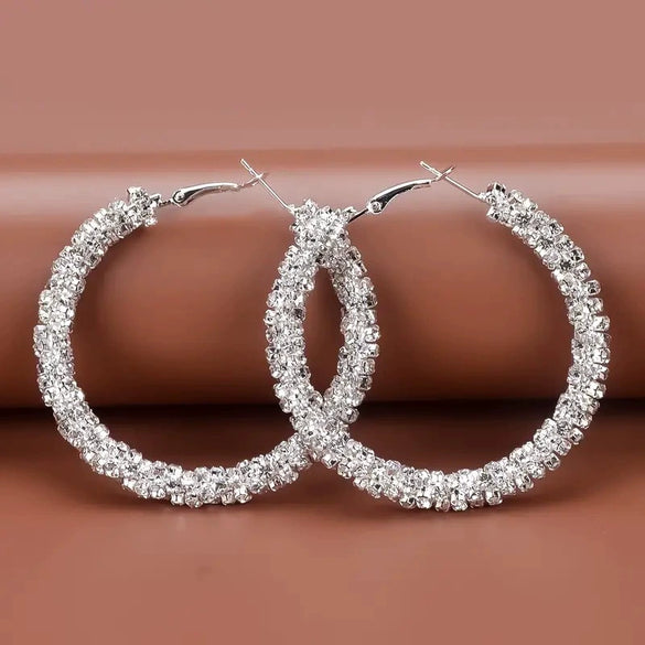 Wholesale Copper Geometric Particle Hoop Earrings For Women Electroplated Chic Style Jewelry