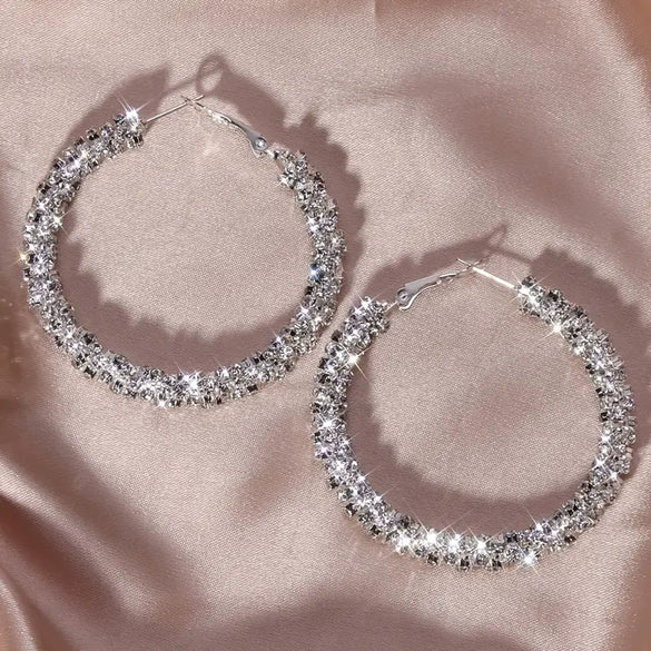 Wholesale Copper Geometric Particle Hoop Earrings For Women Electroplated Chic Style Jewelry