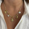 Wholesale Copper Geometric Pendant Necklace With Knotted Rope Chain And Electroplating