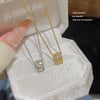 Wholesale Copper Geometric Pendant Titanium Steel Necklace With Zirconia For Women Fashion Style
