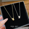 Wholesale Copper Geometric Pendant Titanium Steel Necklace With Zirconia For Women Fashion Style