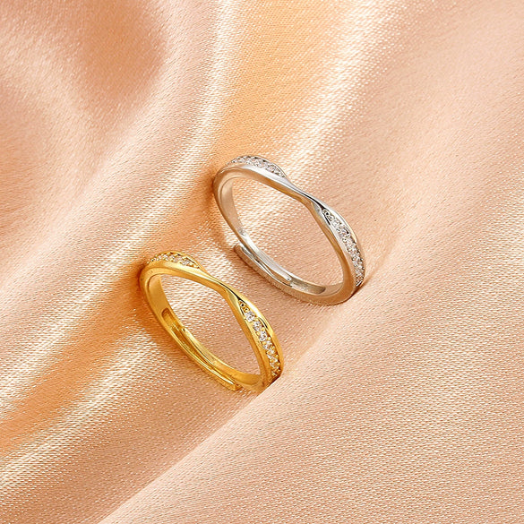 Wholesale Copper Geometric Retro Irregular Opening Adjustable Ring With Electroplating For Women