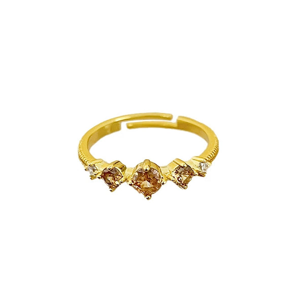 Wholesale Copper Geometric Retro Simple Light Luxury Women's Ring With Electroplating