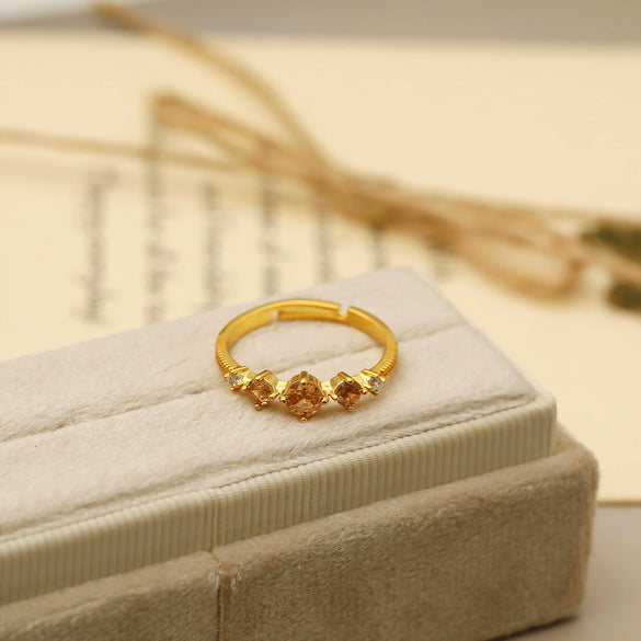 Wholesale Copper Geometric Retro Simple Light Luxury Women's Ring With Electroplating