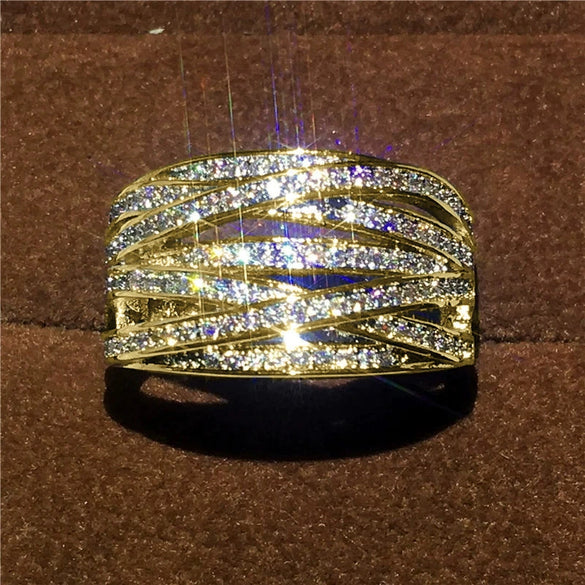 Wholesale Copper Geometric Ring For Women Fashion Ol Style With Zircon