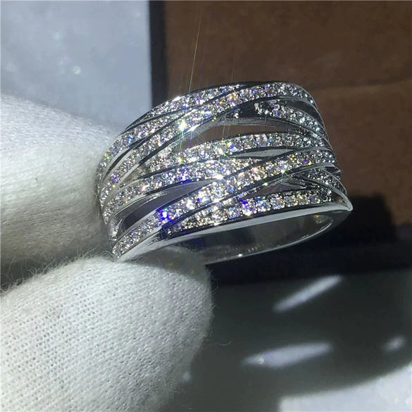 Wholesale Copper Geometric Ring For Women Fashion Ol Style With Zircon