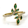Wholesale Copper Geometric Ring With Olive Branch And Tender Leaf Pattern Dripping Oil Treatment For Women