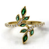 Wholesale Copper Geometric Ring With Olive Branch And Tender Leaf Pattern Dripping Oil Treatment For Women