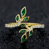 Wholesale Copper Geometric Ring With Olive Branch And Tender Leaf Pattern Dripping Oil Treatment For Women