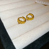 Wholesale Copper Geometric Round Earrings 18K Real Gold Electroplated Retro Exquisite Feminine Light Luxury