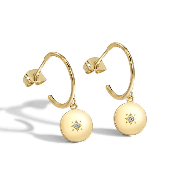 Wholesale Copper Geometric Round Star Earrings For Women