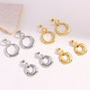 Wholesale Copper Geometric Simple Distinctive Retro Circle Ear Studs For Women With Electroplating