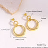 Wholesale Copper Geometric Simple Distinctive Retro Circle Ear Studs For Women With Electroplating