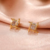 Wholesale Copper Geometric Square Earrings For Women With Electroplating Processing