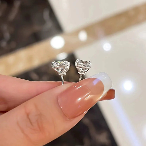 Wholesale Copper Geometric Square Stud Earrings Inlaid With Zircon For Women Simple Style