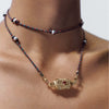Wholesale Copper Geometric Star Eye Pendant Necklace Gold Plated For Men Boyfriend Style
