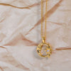 Wholesale Copper Geometric Stereo Hollow Star Moon Pendant Necklace With Ochain