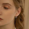 Wholesale Copper Geometric Style Electroplated Earrings 925 Silver Ear Buckle Light Luxury Jewelry