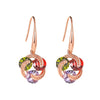 Wholesale Copper Geometric Style Electroplated Microinlaid Zircon Windmill Earrings For Women