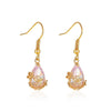 Wholesale Copper Geometric Style Electroplated Microinlaid Zircon Windmill Earrings For Women