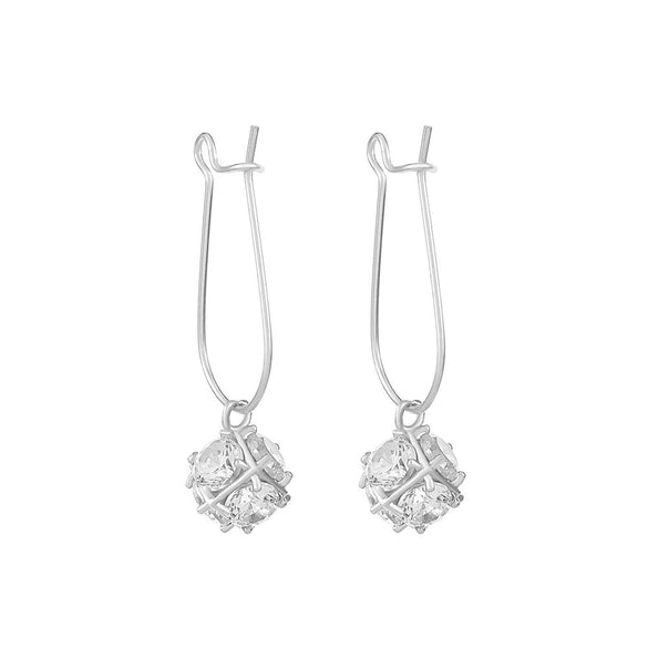 Wholesale Copper Geometric Style Electroplated Microinlaid Zircon Windmill Earrings For Women