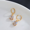 Wholesale Copper Geometric Style Electroplated Microinlaid Zircon Windmill Earrings For Women