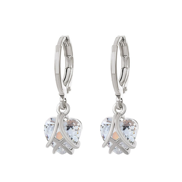 Wholesale Copper Geometric Style Electroplated Microinlaid Zircon Windmill Earrings For Women