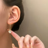 Wholesale Copper Geometric Style Electroplated Microinlaid Zircon Windmill Earrings For Women