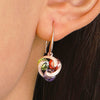 Wholesale Copper Geometric Style Electroplated Microinlaid Zircon Windmill Earrings For Women