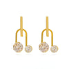 Wholesale Copper Geometric Style Electroplated Microinlaid Zircon Windmill Earrings For Women