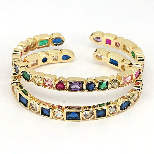 Wholesale Copper Geometric Style Electroplating Women's Zircon Bracelet Jewelry