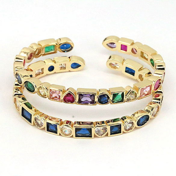 Wholesale Copper Geometric Style Electroplating Women's Zircon Bracelet Jewelry