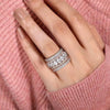 Wholesale Copper Geometric Style Microinlaid Zircon Women's Ring
