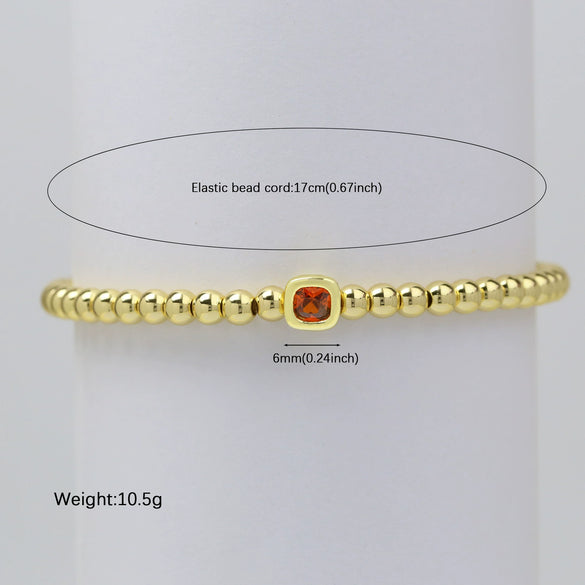 Wholesale Copper Geometric Style Perforated Beads Bracelet Jewelry With Electroplating