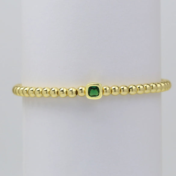 Wholesale Copper Geometric Style Perforated Beads Bracelet Jewelry With Electroplating