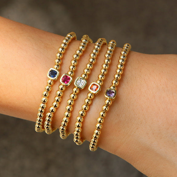 Wholesale Copper Geometric Style Perforated Beads Bracelet Jewelry With Electroplating