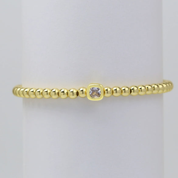 Wholesale Copper Geometric Style Perforated Beads Bracelet Jewelry With Electroplating