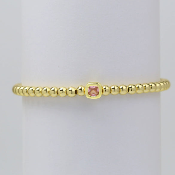 Wholesale Copper Geometric Style Perforated Beads Bracelet Jewelry With Electroplating
