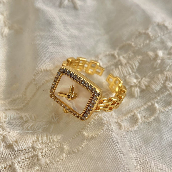 Wholesale Copper Geometric Style Ring With Oil Painting And Drop Glaze Flower Electroplated For Women