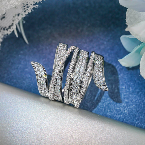Wholesale Copper Geometric Style Ring With Zirconia Design