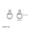 Wholesale Copper Geometric Style Twisted Cross Double Ring Earrings With Electroplating