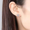 Wholesale Copper Geometric Sweet Style Snowflake Earrings Inlaid With Zirconia For Women