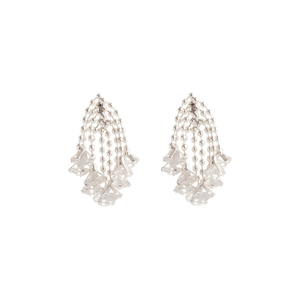 Wholesale Copper Geometric Tassel Earrings Electroplated Little Fresh Style For Women