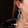 Wholesale Copper Geometric Tassel Earrings With Diamond Embedded And Electroplating Treatment For Women
