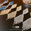 Wholesale Copper Geometric Tassel Earrings With Diamond Embedded And Electroplating Treatment For Women